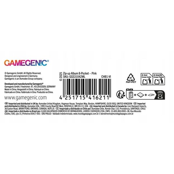Gamegenic: Zip-Up Album 8-Pocket - Pink