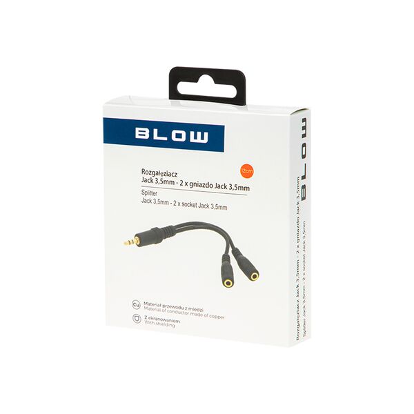 BLOW Splitter 3.5mm σε 2x 3.5mm M/F 12cm BLOW DM-91-212 έως 12 άτοκες Δόσεις