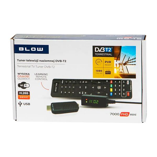 BLOW Ψηφιακός δέκτης DVB-T2 H.265 7000FHD MINI BLOW DM-77-044 έως 12 άτοκες Δόσεις