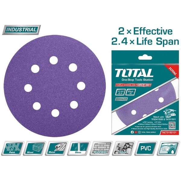 TOTAL ΣΕΤ ΓΥΑΛΟΧΑΡΤΑ 150mm 10ΤΕΜ ΓΙΑ TAT91501 / TF2041506 (TAC73150101) ως 12 Άτοκες Δόσεις