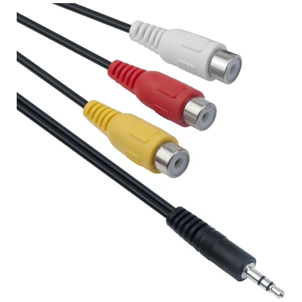 [product / manufacturer] Καλώδιο Ήχου 3.5mm Μ / 3xRCA F, 25сm, DeTech - 18216 έως 12 άτοκες Δόσεις