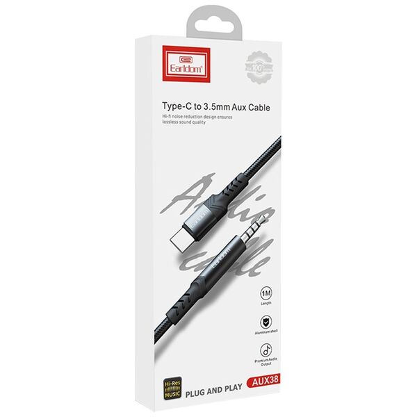 [product / manufacturer] Καλώδιο ήχου Earldom ET-AUX39, 3.5mm σε Lightning, 1.0m, Μαυρο - 40177 έως 12 άτοκες Δόσεις