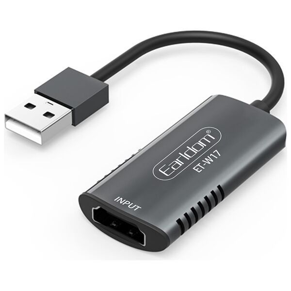[product / manufacturer] External Capture card Earldom ET-W17, USB, HDMI, Full HD, Gray - 40233 έως 12 άτοκες Δόσεις