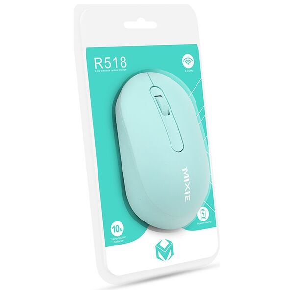 [product / manufacturer] Ποντίκι Mixie R518, ασύρματο, USB, 3D, Πράσινος - 759 έως 12 άτοκες Δόσεις