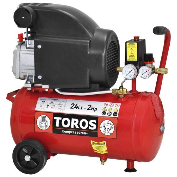 TOROS ΑΕΡΟΣΥΜΠΙΕΣΤΗΣ ΜΟΝΟΜΠΛΟΚ  24LT/2HP 230V 40141 έως 12 άτοκες δόσεις