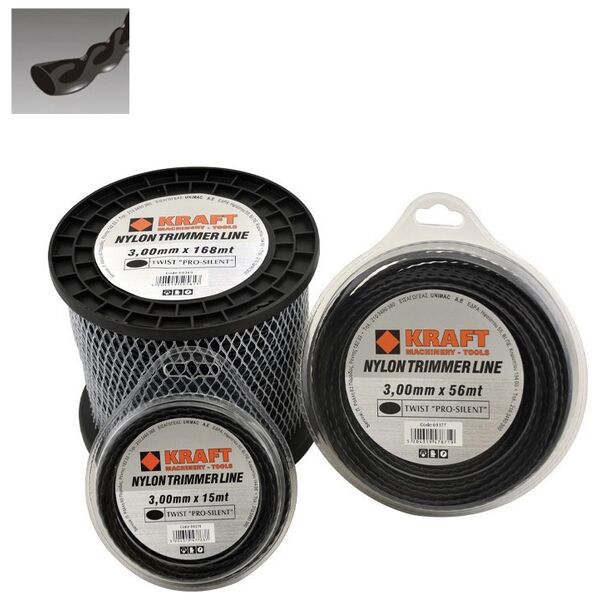KRAFT ΜΕΣΙΝΕΖΑ - ΝΗΜΑ ΚΟΠΗΣ ΕΛΙΚΟΕΙΔΗΣ TWIST ''PRO SILENT'' Φ 4.00mm ΣΥΣΚΕΥΑΣΙΑ 37 ΜΕΤΡΑ (450gr) 69379 έως 12 άτοκες δόσεις