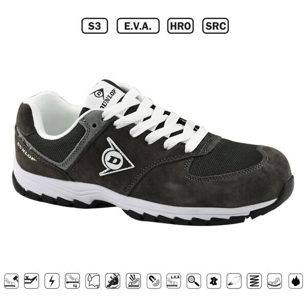 DUNLOP ΠΑΠΟΥΤΣΙΑ ΕΡΓΑΣΙΑΣ SUEDE+MESH FLYING ARROW - ΓΚΡΙ - S3,E.V.A.,HRO,SRC- ΜΕΓΕΘΟΣ40 710843 έως 12 άτοκες δόσεις