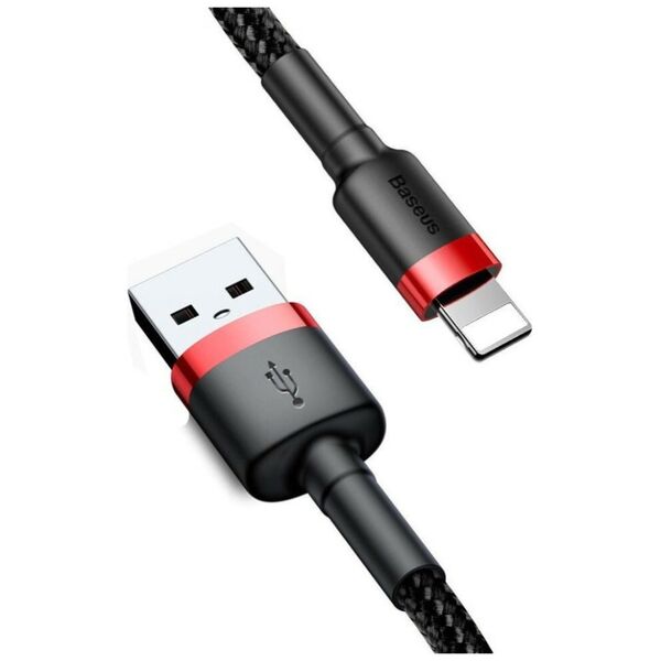Baseus Lightning Cafule Cable 2A, 3m Red/Black (CALKLF-R91) (BASCALKLF-R91) έως 12 άτοκες Δόσεις