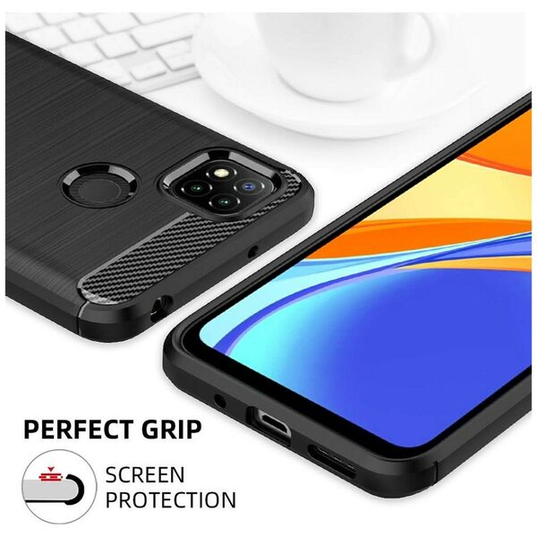 Techsuit Husa pentru Xiaomi Redmi 9C / Redmi 9C NFC - Techsuit Carbon Silicone - Black 5949419059788 έως 12 άτοκες Δόσεις