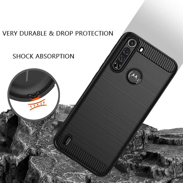 Techsuit Husa pentru Motorola One Fusion - Techsuit Carbon Silicone - Black 5949419062085 έως 12 άτοκες Δόσεις