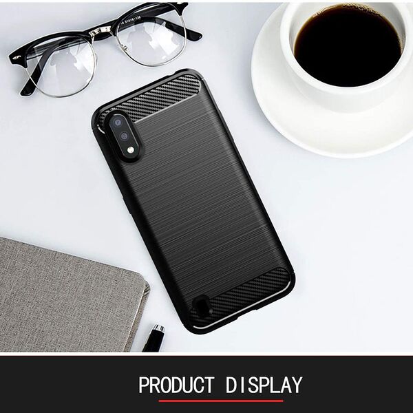 Techsuit Husa pentru Samsung Galaxy A01 - Techsuit Carbon Silicone - Black 5949419062153 έως 12 άτοκες Δόσεις