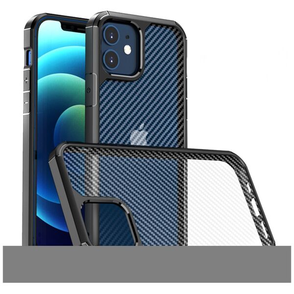 Techsuit Husa pentru iPhone 12 / 12 Pro - Techsuit Carbon Fuse - Black 5949419058750 έως 12 άτοκες Δόσεις