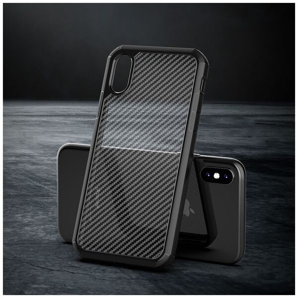 Techsuit Husa pentru iPhone XS Max - Techsuit Carbon Fuse - Black 5949419058798 έως 12 άτοκες Δόσεις