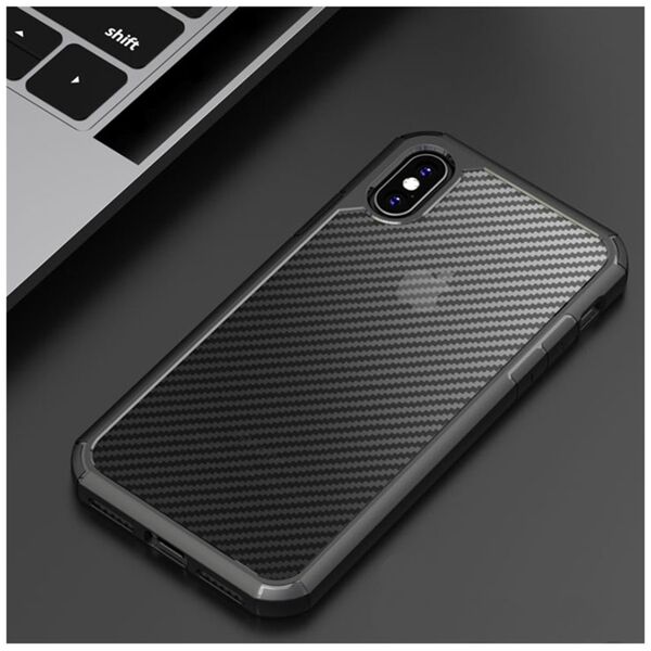 Techsuit Husa pentru iPhone XS Max - Techsuit Carbon Fuse - Black 5949419058798 έως 12 άτοκες Δόσεις