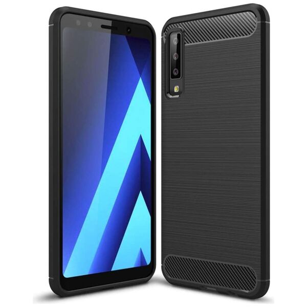 Techsuit Husa pentru Samsung Galaxy A7 2018 - Techsuit Carbon Silicone - Black 5949419058484 έως 12 άτοκες Δόσεις