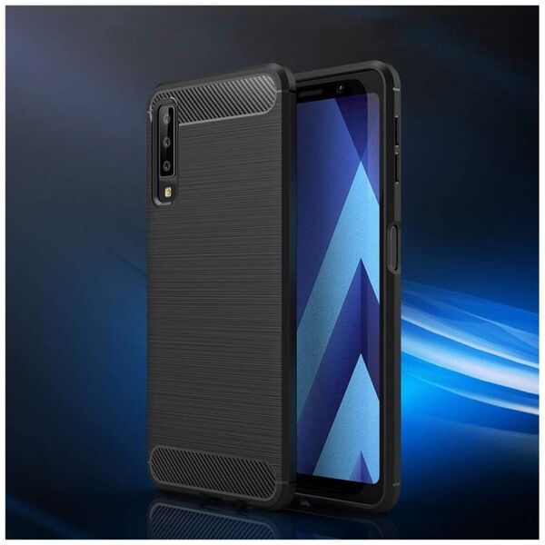 Techsuit Husa pentru Samsung Galaxy A7 2018 - Techsuit Carbon Silicone - Black 5949419058484 έως 12 άτοκες Δόσεις