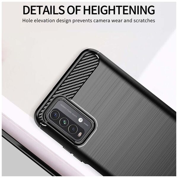 Techsuit Husa pentru Xiaomi Redmi 9T / Redmi 9 Power - Techsuit Carbon Silicone - Black 5949419044449 έως 12 άτοκες Δόσεις