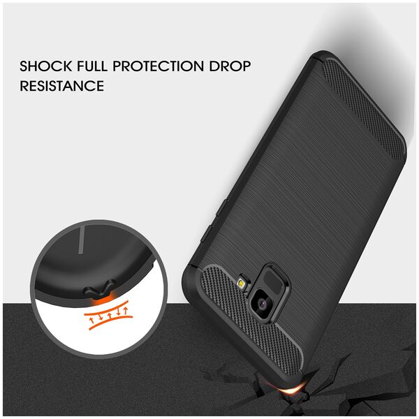 Techsuit Husa pentru Samsung Galaxy J6 2018 - Techsuit Carbon Silicone - Black 5949419042599 έως 12 άτοκες Δόσεις