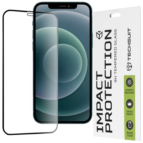 Techsuit Folie pentru iPhone 12 Pro Max - Techsuit 111D Full Cover / Full Glue Glass - Black 5949419042155 έως 12 άτοκες Δόσεις