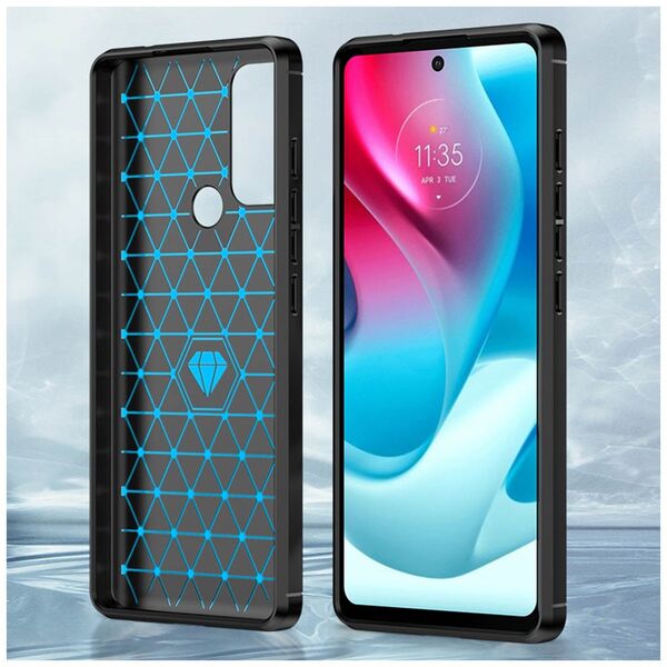 Techsuit Husa pentru Motorola Moto G60S - Techsuit Carbon Silicone - Black 5949419033658 έως 12 άτοκες Δόσεις