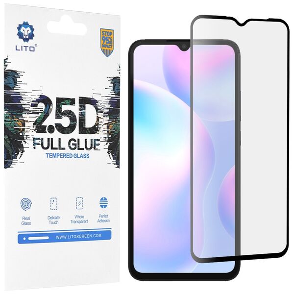 Lito Folie pentru Xiaomi Redmi 9A / Redmi 9AT / Redmi 9C / Redmi 9C NFC - Lito 2.5D FullGlue Glass - Black 5949419025530 έως 12 άτοκες Δόσεις