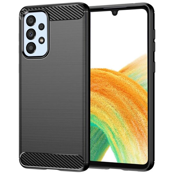 Techsuit Husa pentru Samsung Galaxy A33 5G - Techsuit Carbon Silicone - Black 5949419030954 έως 12 άτοκες Δόσεις