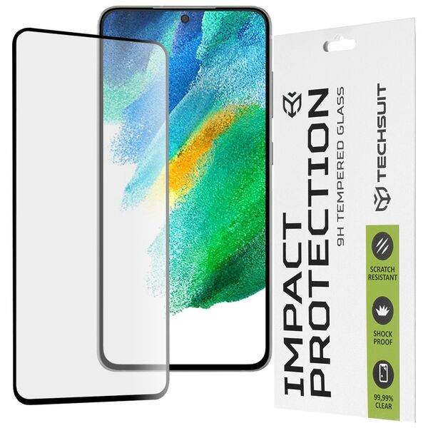 Techsuit Folie pentru Samsung Galaxy S21 FE 5G - Techsuit 111D Full Cover / Full Glue Glass - Black 5949419024595 έως 12 άτοκες Δόσεις