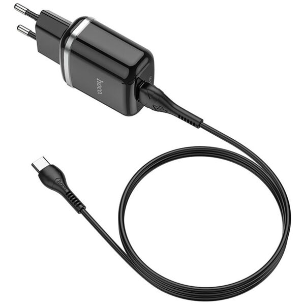 Hoco Incarcator priza USB-A, 18W, 3A + Cablu Type-C 1m - Hoco Special (N3) - Black 6931474729385 έως 12 άτοκες Δόσεις