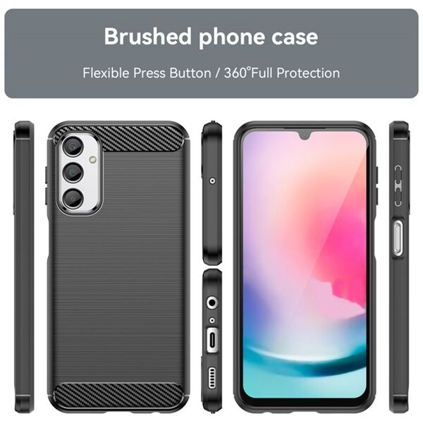 Techsuit Husa pentru Samsung Galaxy A24 - Techsuit Carbon Silicone - Black 5949419003750 έως 12 άτοκες Δόσεις