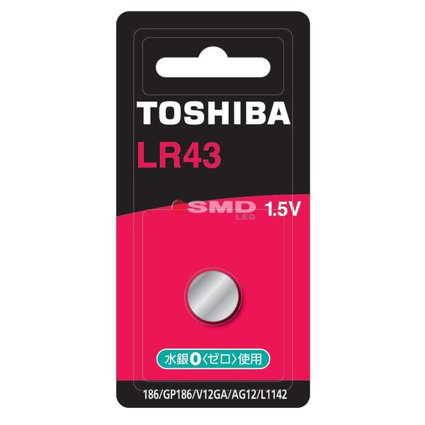 TOSHIBA LR43 1,5V  ΑΛΚΑΛΙΚΗ ΜΠΑΤΑΡΙΑ Καρτέλα 1 τεμ TO-186-B1 27229 έως 12 άτοκες Δόσεις