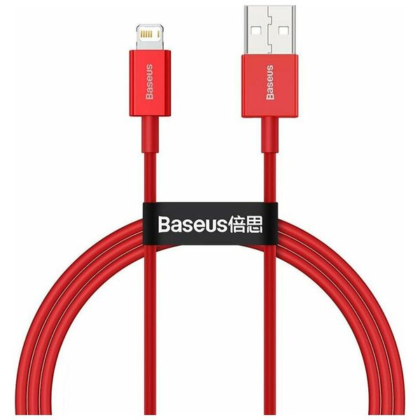 Baseus Lightning Superior Series cable, Fast Charging, Data 2.4A, 1m Red (CALYS-A09) (BASCALYS-A09) έως 12 άτοκες Δόσεις