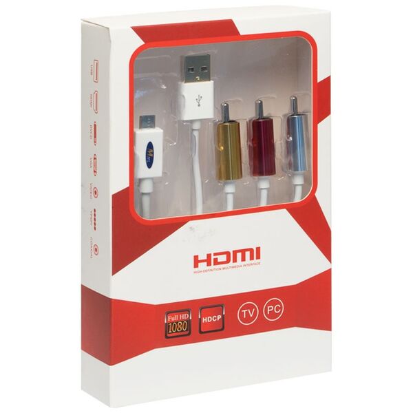 Καλώδιο MHL (micro USB) σε AV 3xRCA USB, ΟΕΜ, 1.8m - 18231
