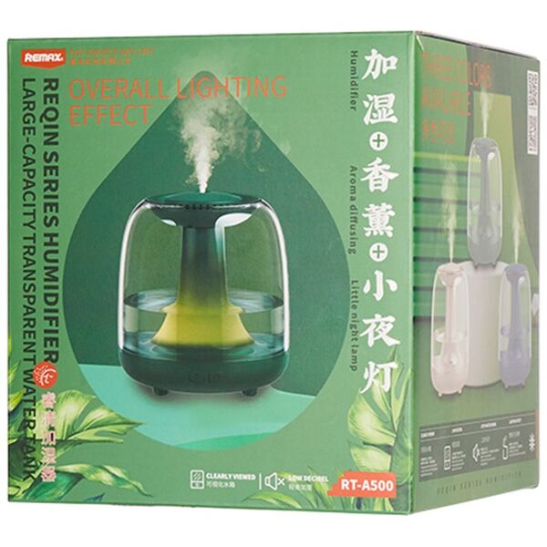 Ultrasonic Humidifier Remax RT-A500 Pro Reqin, 1.2L, Aroma diffuser, Different colors - 40314