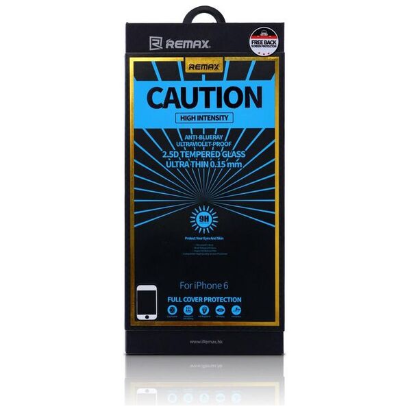 Tempered glass Remax Gener, Full 2.5D, Anti-Blu Ray, 0.15mm, Για το iPhone  6/6S, 0,3mm, Μαύρο - 52316