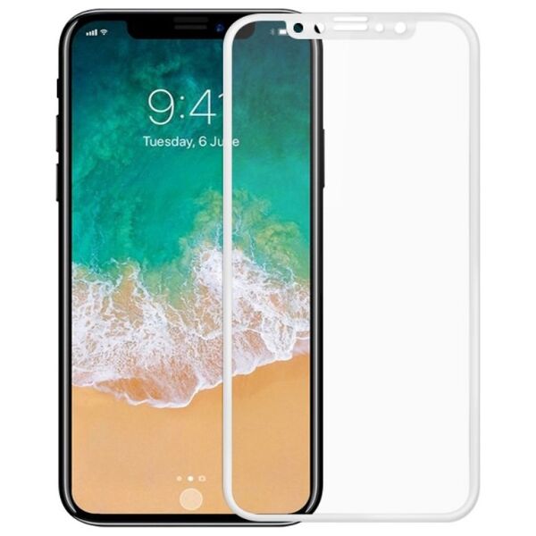 Προστατευτικό γυαλί Full 5D No brand, για το iPhone X / XS / 11 Pro, 0.3mm, λευκό - 52374