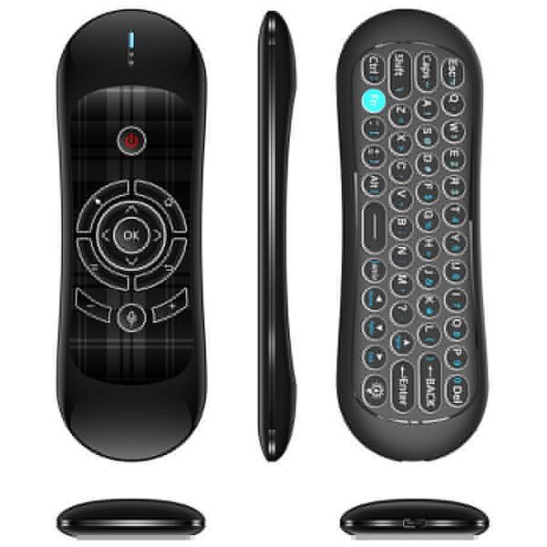 Wireless remote control No brand R2, Air mouse, USB 2.4GHz, Microphone, IR learning, Black - 13043 έως 12 άτοκες Δόσεις