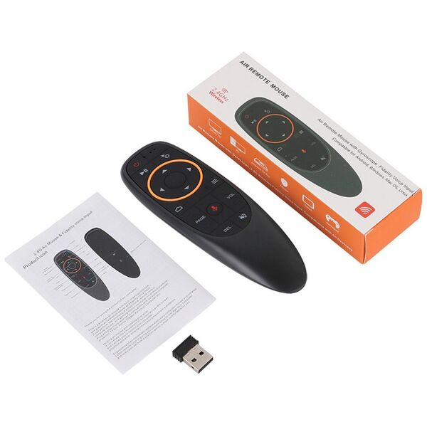 Wireless remote control No brand G10, Air mouse, USB 2.4GHz, Microphone, IR learning, Black - 13051 έως 12 άτοκες Δόσεις