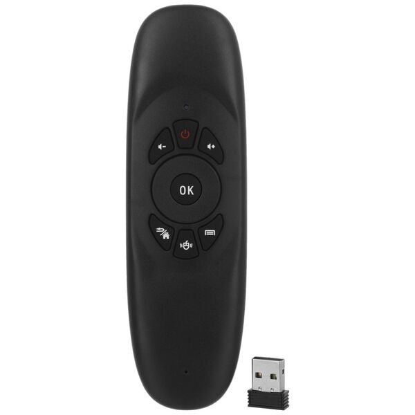 Wireless remote control No brand C120, Air mouse, USB 2.4GHz, Microphone, IR learning, Black - 13052 έως 12 άτοκες Δόσεις