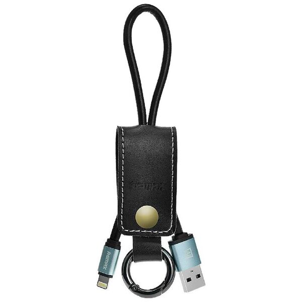 καλώδιο δεδομένων micro USB, Remax RC-034I,, μπρελόκ, δέρμα, Μαύρο - 14341