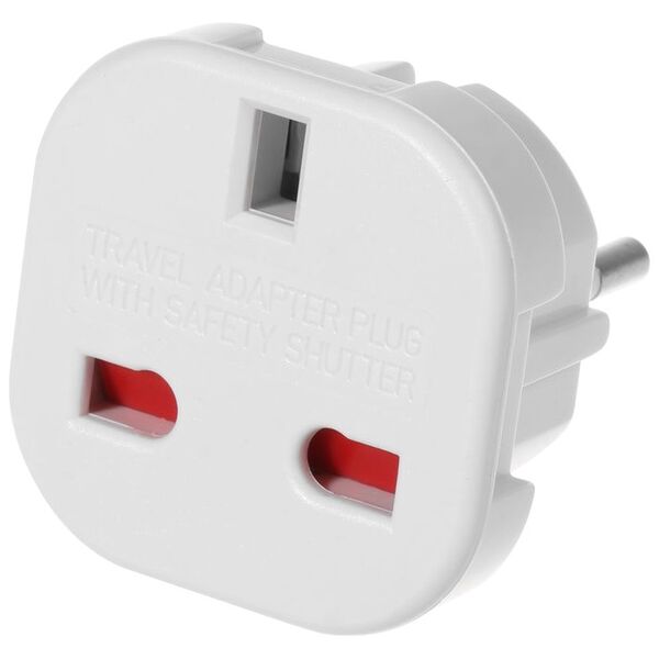 Adapter No brand BX-9625, UK to EU Schuko, 220V, High Quality, White - 17702