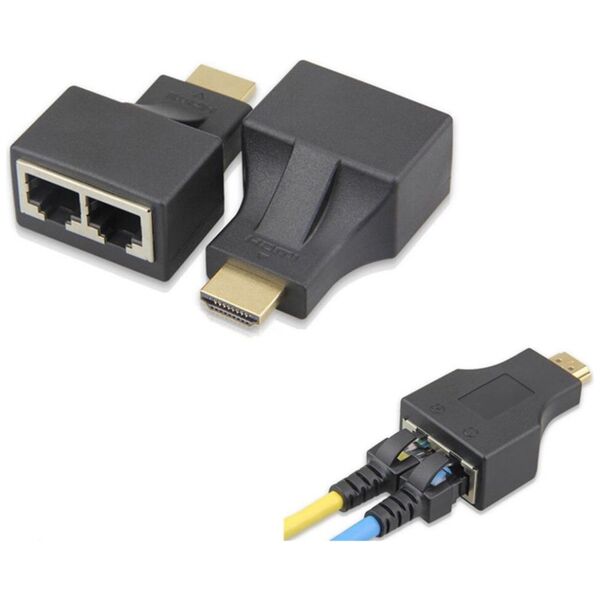 Extender HDMI μέσω LAN CAT-5e/6, OEM, Μαύρο - 17165