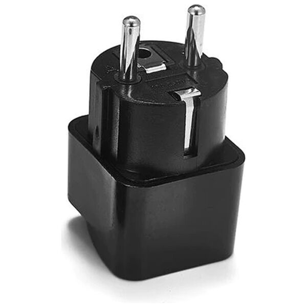 Adapter No brand WD-9, UK/US to EU Schuko, 220V, High Quality, Black - 17703