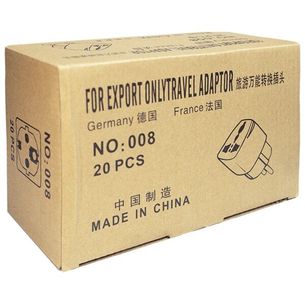 Adapter No brand WD-9, UK/US to EU Schuko, 220V, High Quality, Black - 17703