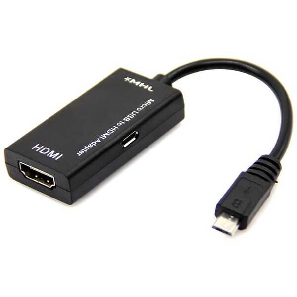 Μετατροπέας Micro USB σε HDMI MHL 15cm, DeTech, Μαύρο - 18158
