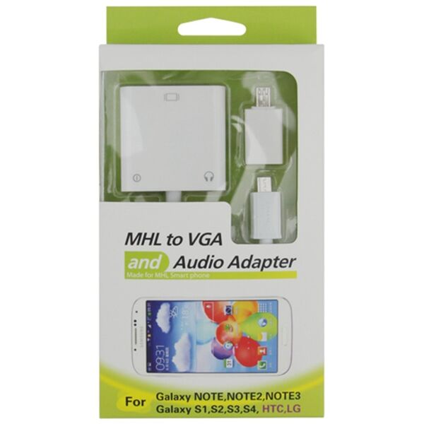 Μετατροπέας MHL σε VGA + Audio, ΟΕΜ, Λευκό - 18292