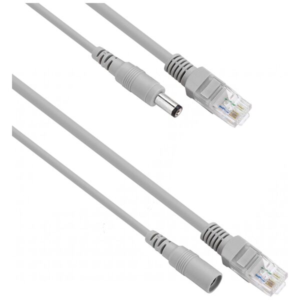Καλώδιο DeTech, CCTV, RJ45+DC, 5.0m, Λευκο - 18375