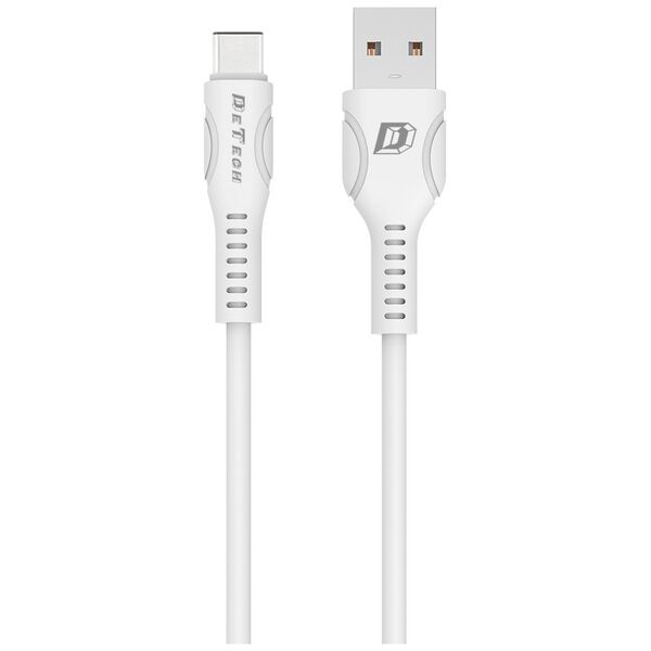 Kαλώδιο δεδομένων DeTech DE-C27C, Type-C, 1.0m, λευκό - 40111
