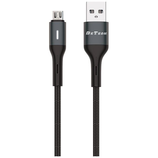 Kαλώδιο δεδομένων DeTech DE-C38M, Micro USB, 1.0m, Μαυρο - 40197
