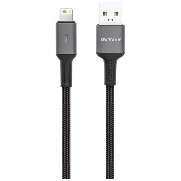 Кαλώδιο δεδομένων DeTech De-C39i, Lightning, 1.0m, Μαυρο - 40201
