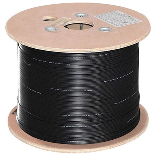 Fiber optic cable DeTech, FTTH, 4 cores, Indoor, 2000m, Black - 18417